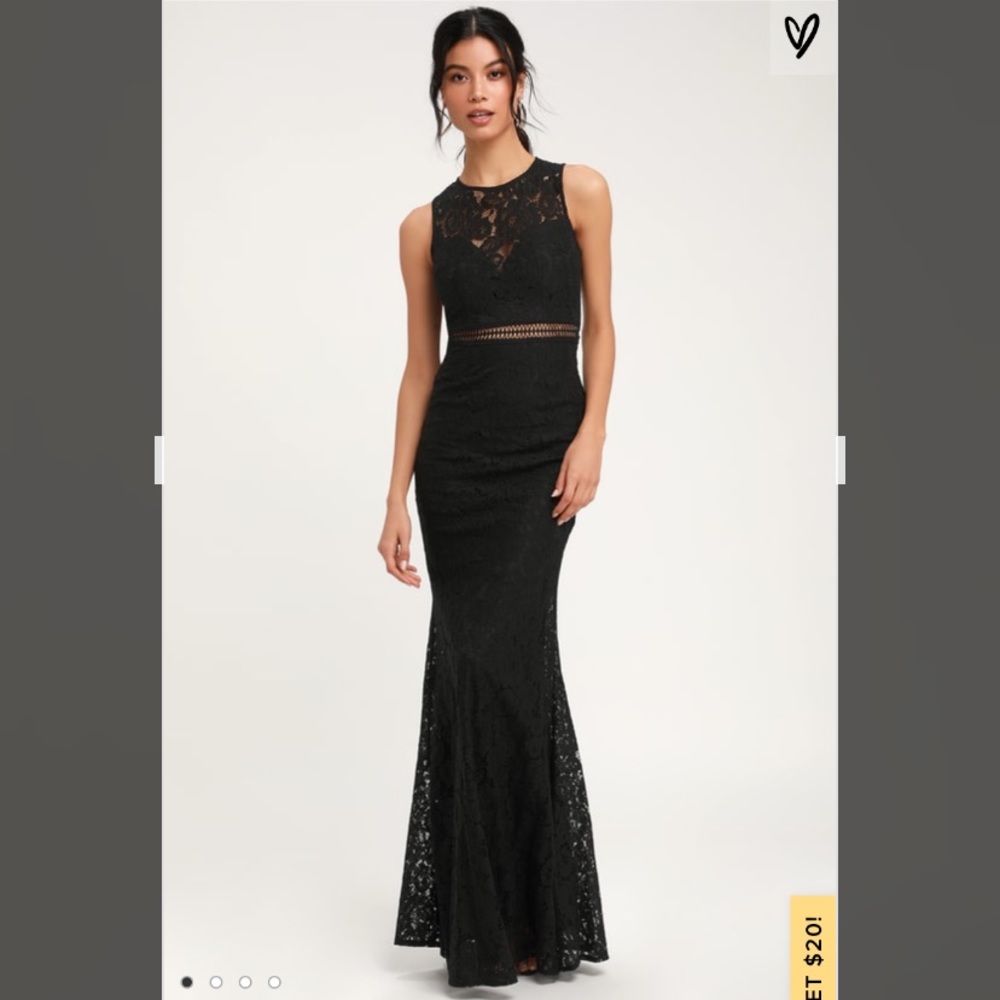 Music of the Heart Black Lace Maxi Dress